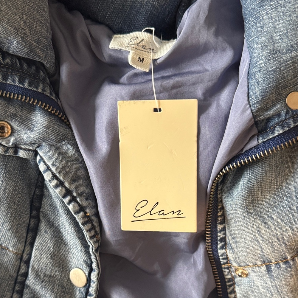 Elan Demin Puffer Vest Light Blue Jacket - Picture 2 of 5